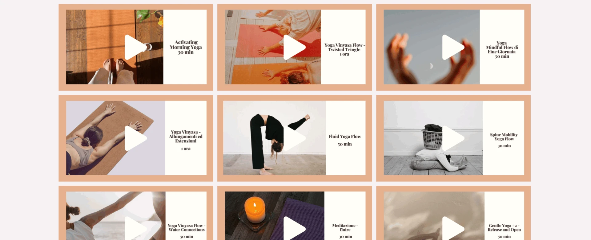 Anteprima della video library di yoga, pilates e meditazione
